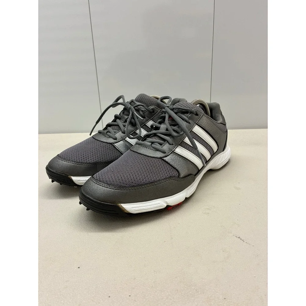 Adidas Tech Response Mens Golf Shoes Grey White Red Spiked F33551 Size 10